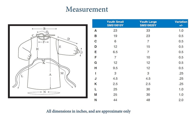 Tronex SMS100Y -Pediatric Isolation Gown with Neck Ties, Fluid Resistant, Elastic Cuffs, Yellow (10, Large) - Image 3